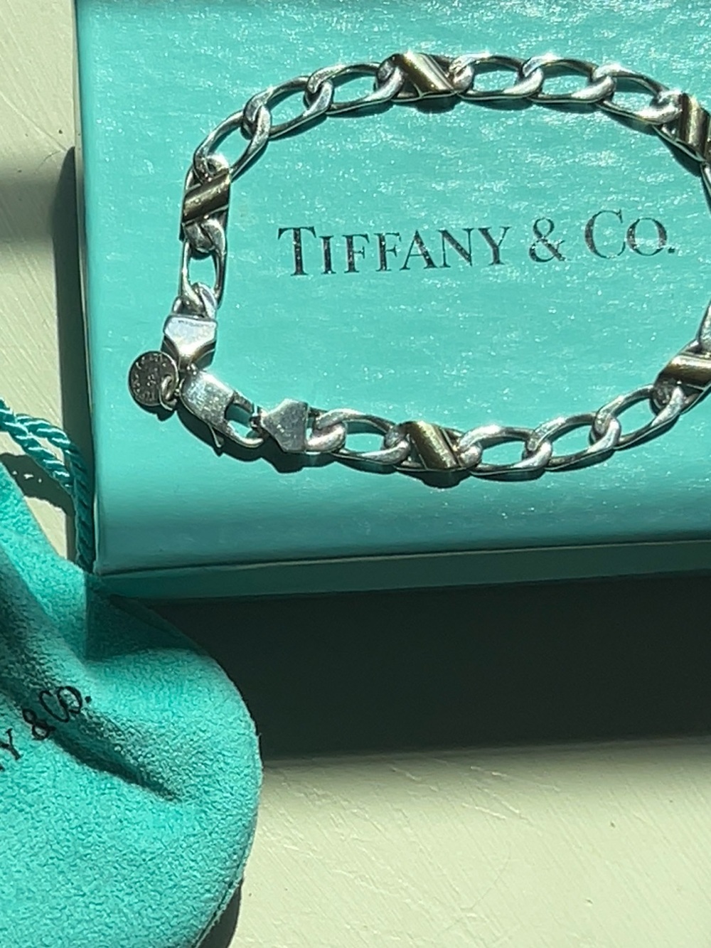 Vintage Tiffany & Co. Two-Tone Chain Bracelet in Sterling Silver and 18k Gold